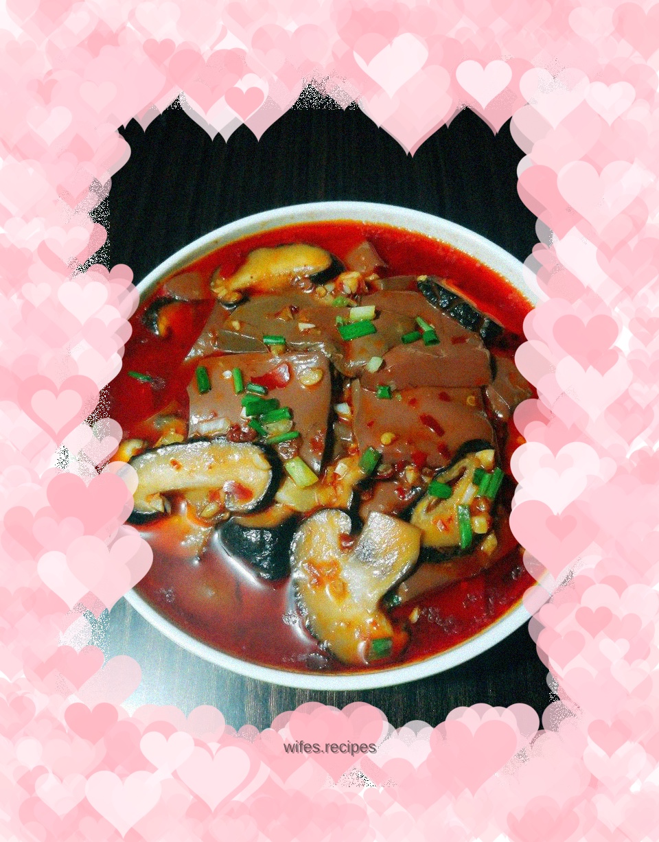 Roasted Duck Blood with Mushrooms