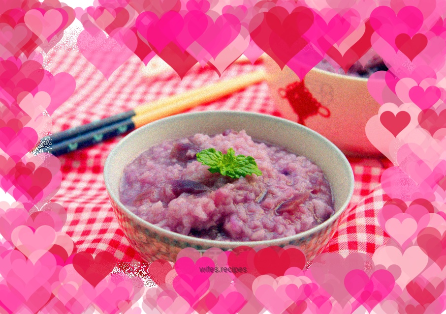 Purple sweet potato porridge