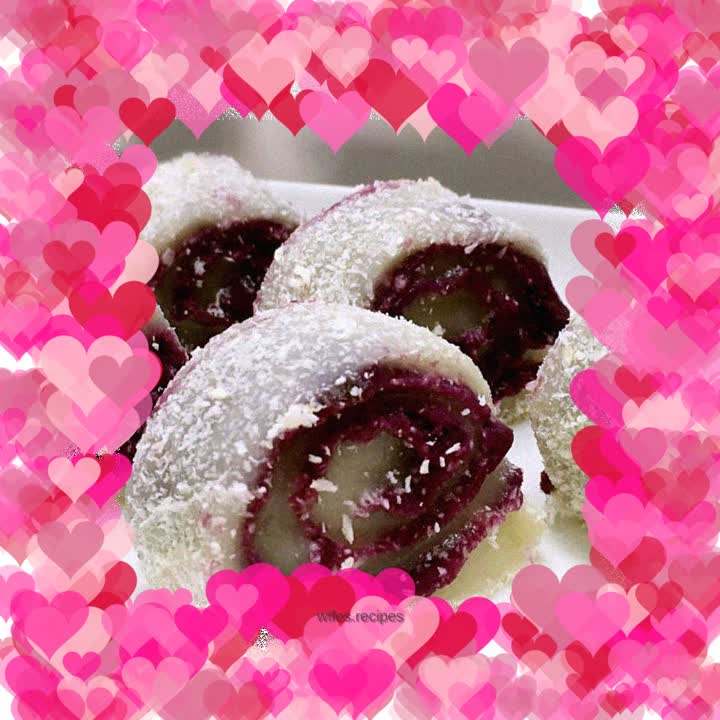 Purple sweet potato glutinous rice rolls