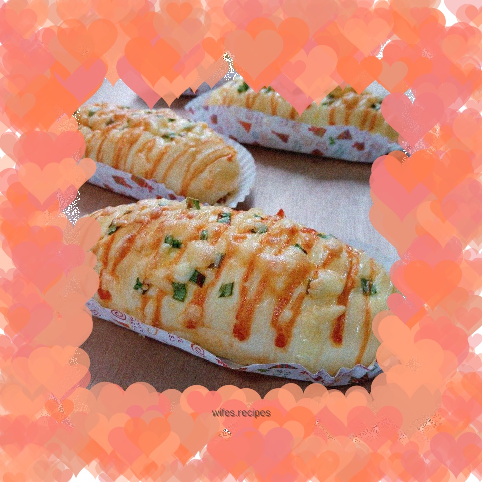 Meat floss cheese salad bread