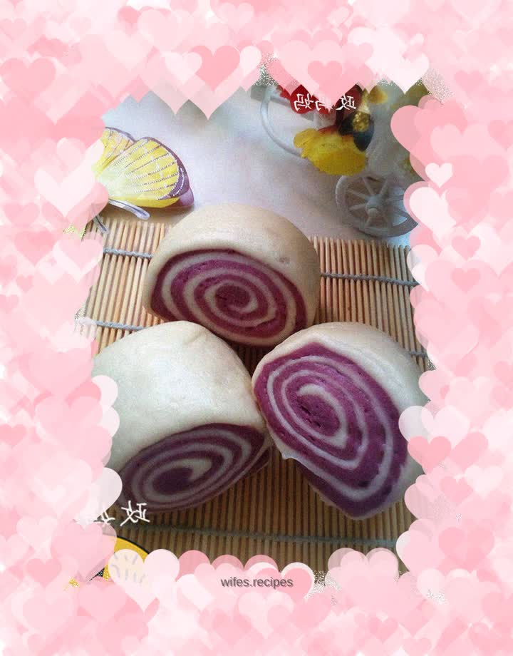【Shandong】Purple sweet potato two-color steamed buns