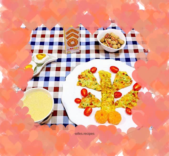 Fruit tree egg pancake breakfast