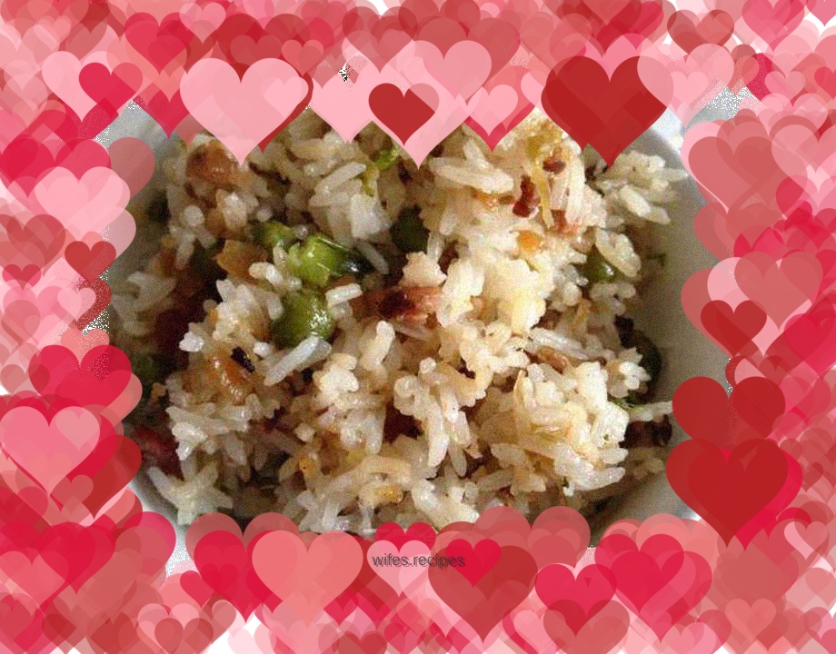 Baked rice with peas