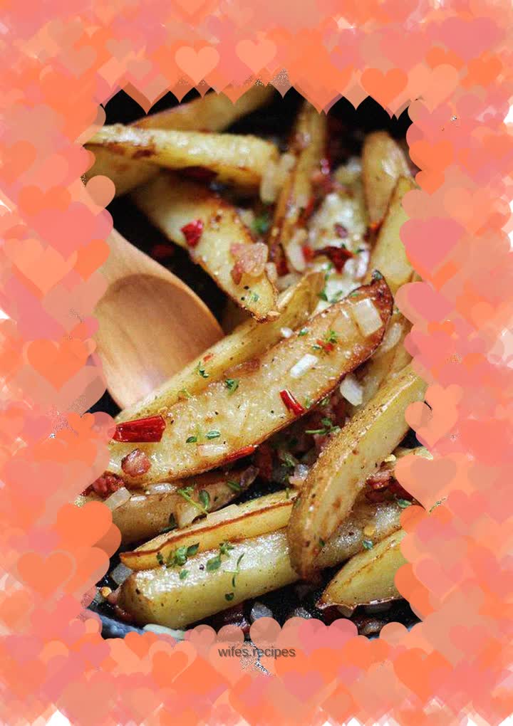 Dry, fragrant and soft---herb bacon potato wedges