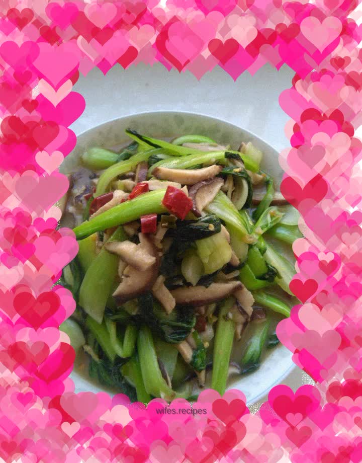 Simplified version of braised rapeseed with mushrooms