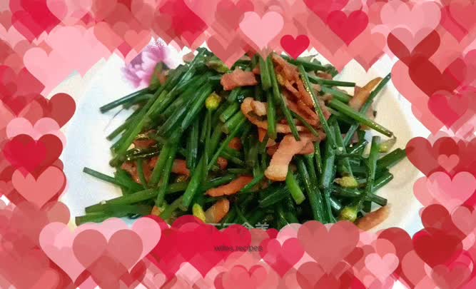 Fried leeks with bacon