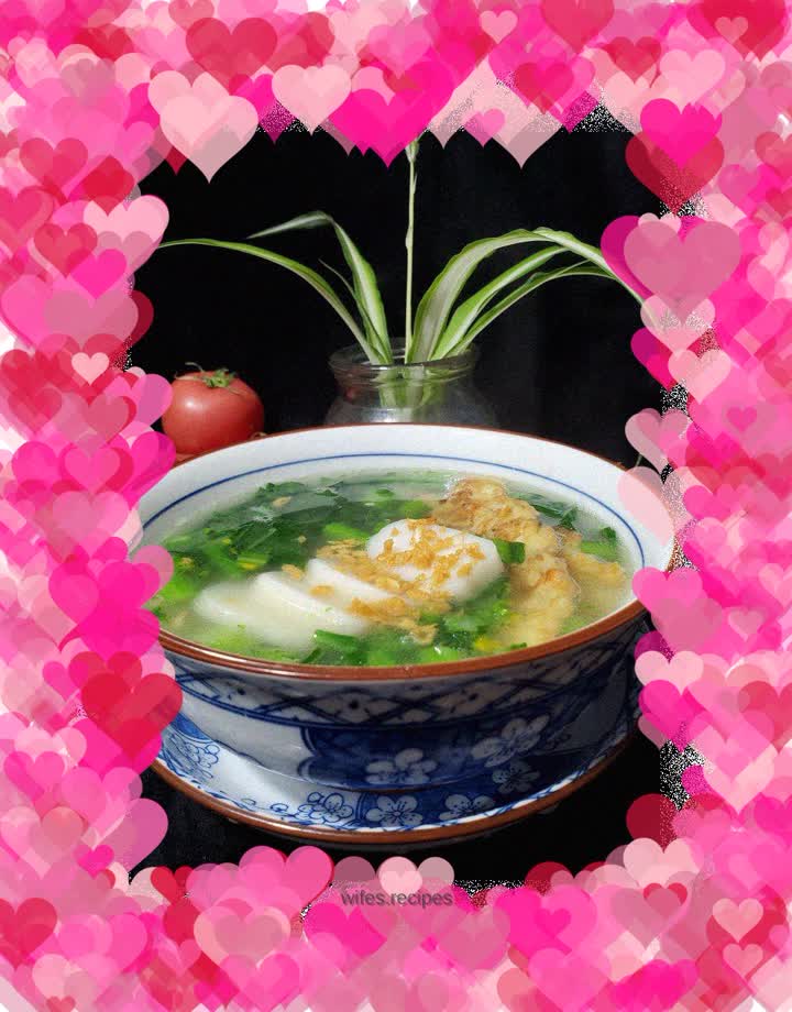 Vegetable rice cake soup
