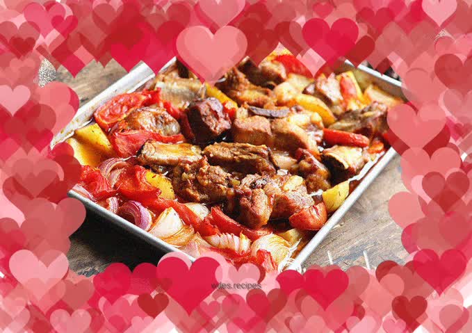 Grilled Pork Ribs with Seasonal Vegetables