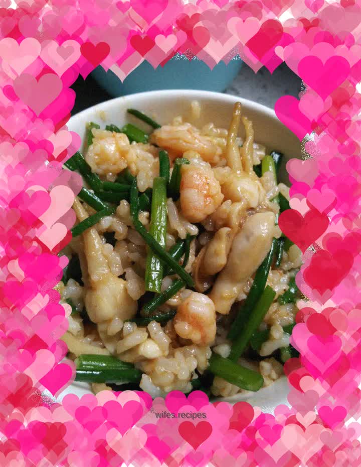 Seafood Chive Flower Fried Rice