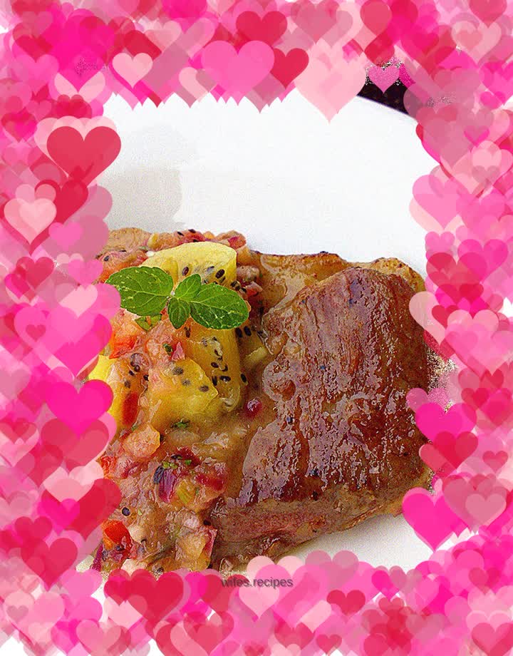 Hot and sour jam with sirloin steak