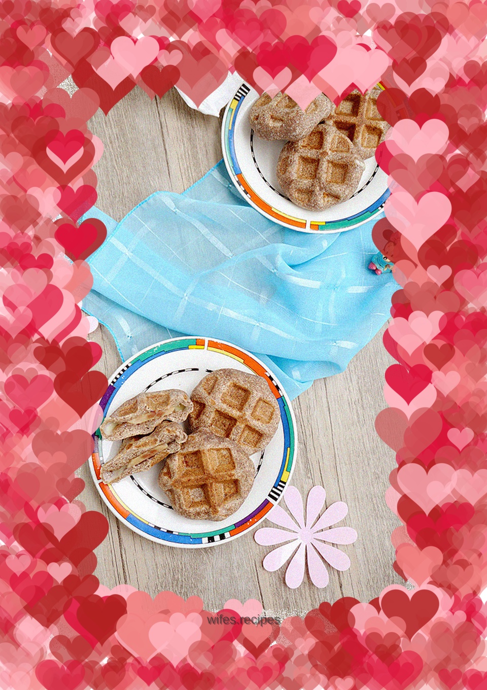 Double Cheese German Beer Mate Ham Dark Whole Wheat Plaid Waffles