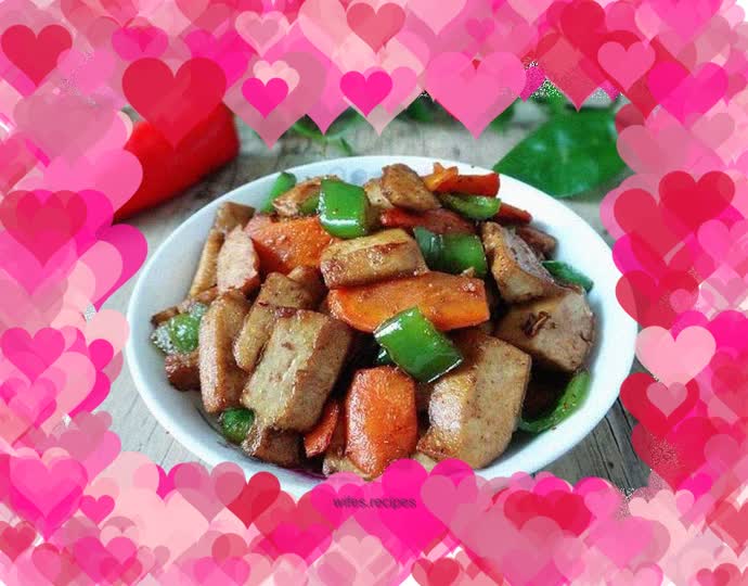 Stir-fried dried beans with green pepper