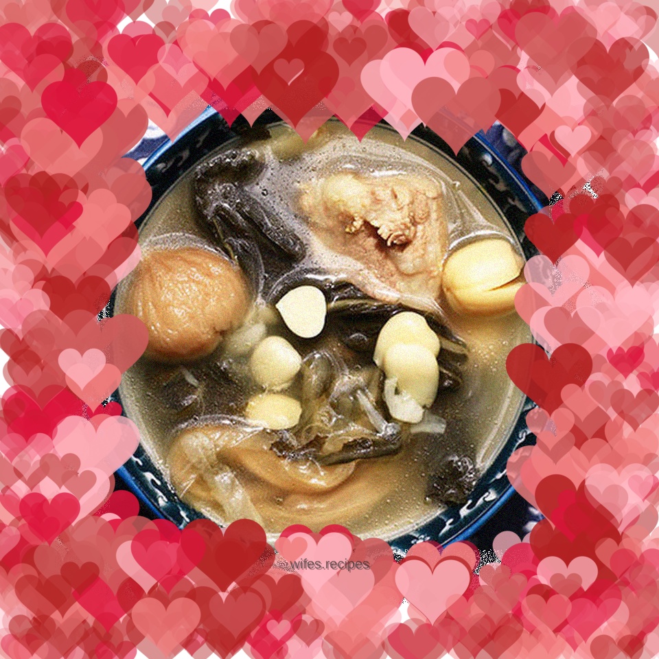 Dried vegetables, northern and southern apricots, candied dates and pig lung soup