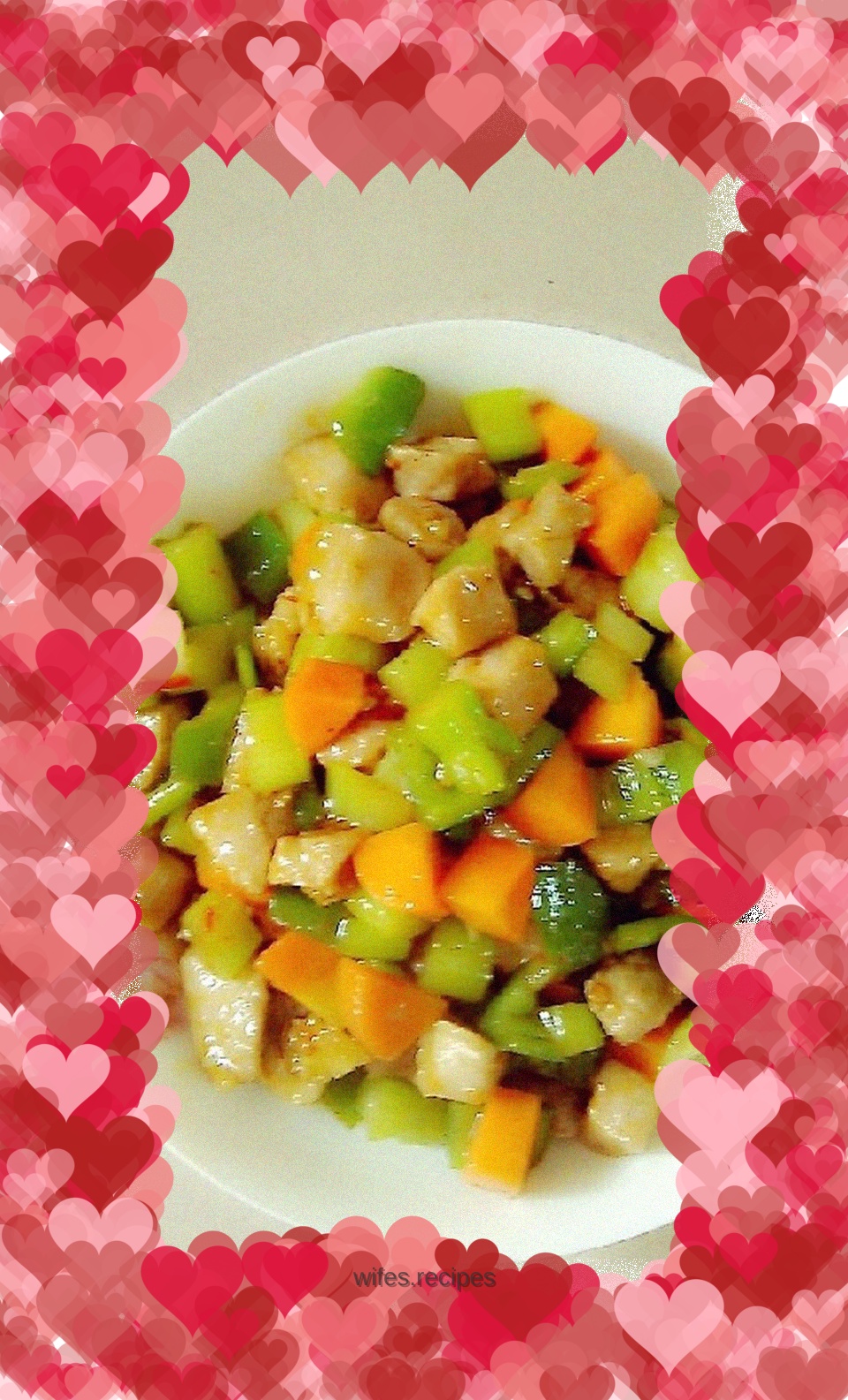 Stir-fried diced pork