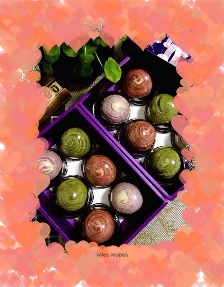 Colorful spiral cake VS egg yolk cake