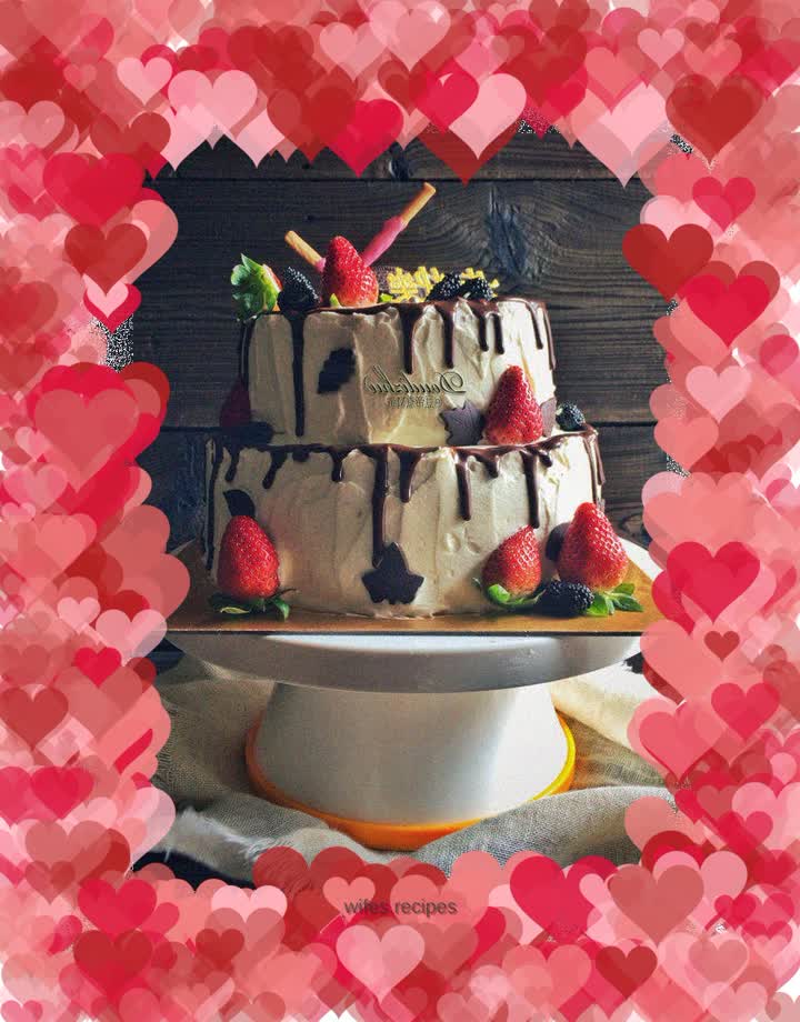 Rough frosted double cream cake