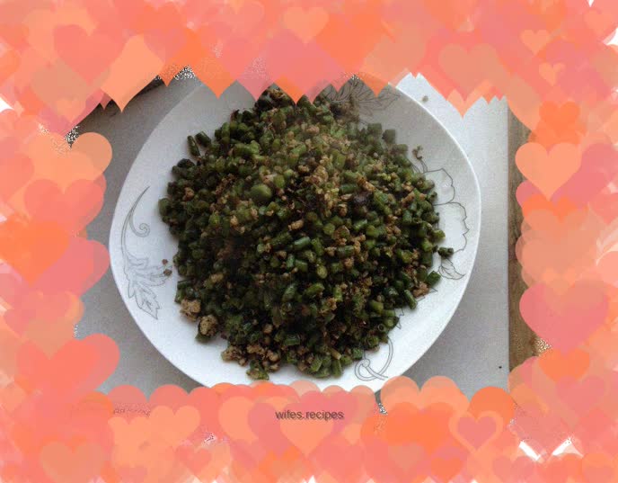 Minced Pork, Beans and Olive Vegetables