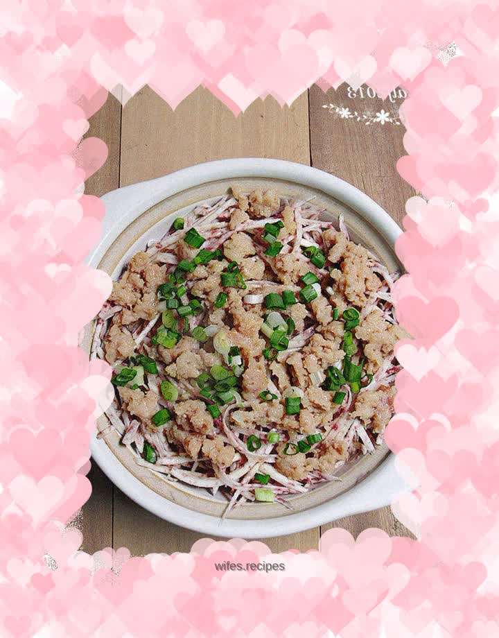 Shredded taro with unflavored meat