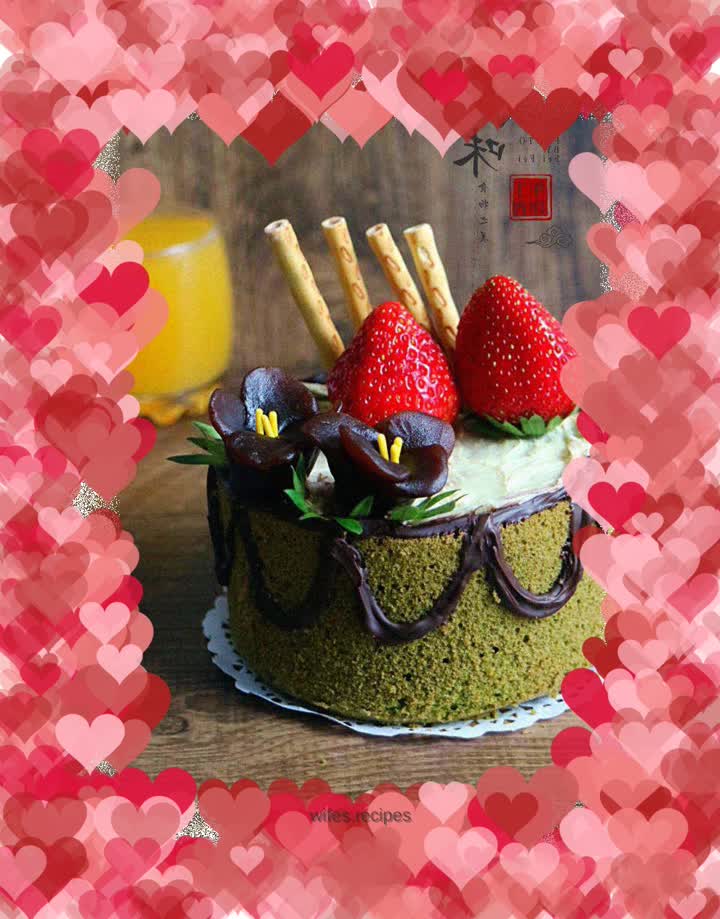 4-inch matcha naked cake