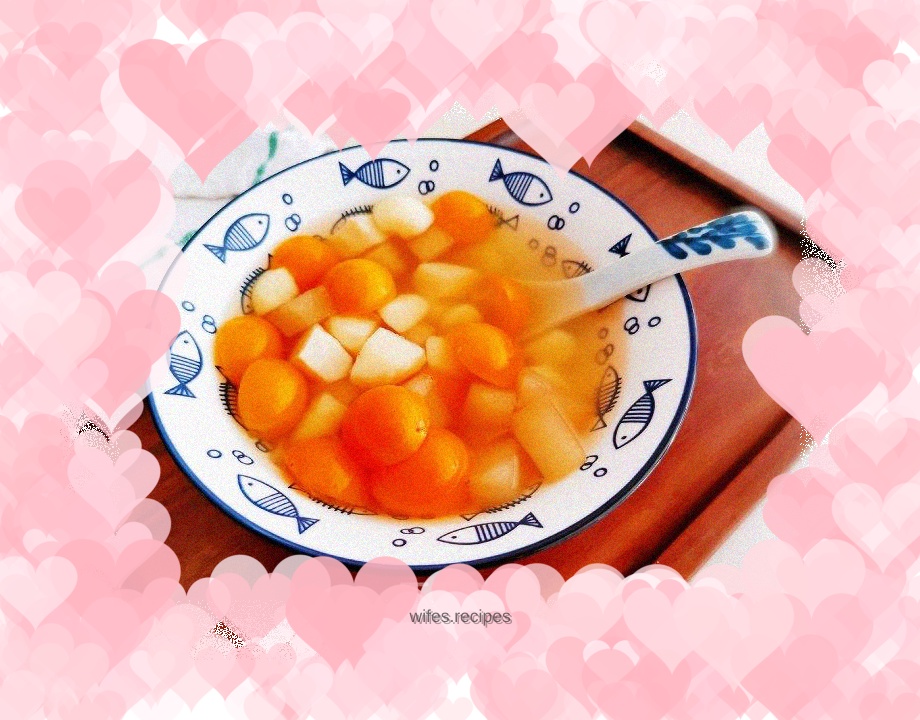 Kumquat, water chestnut and snow pear soup