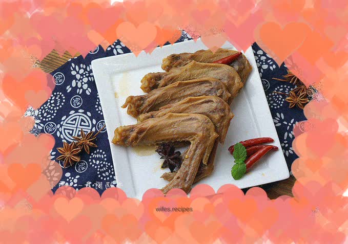 Wine-flavored duck wings