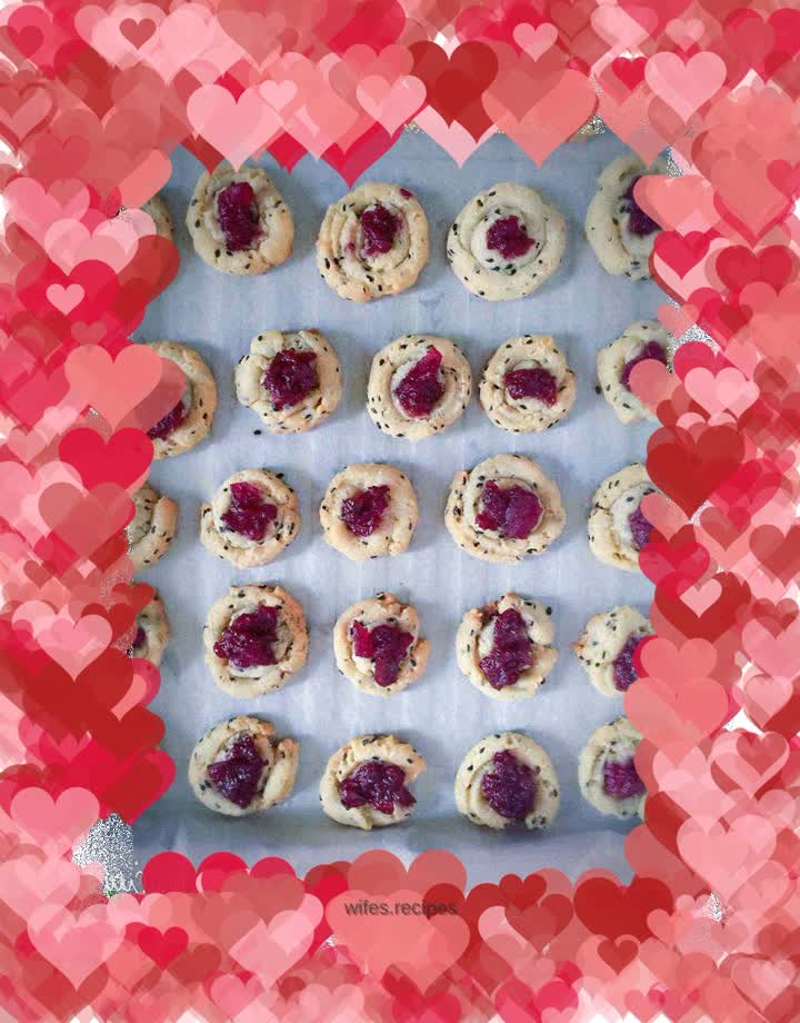 Cherry black sesame cookies