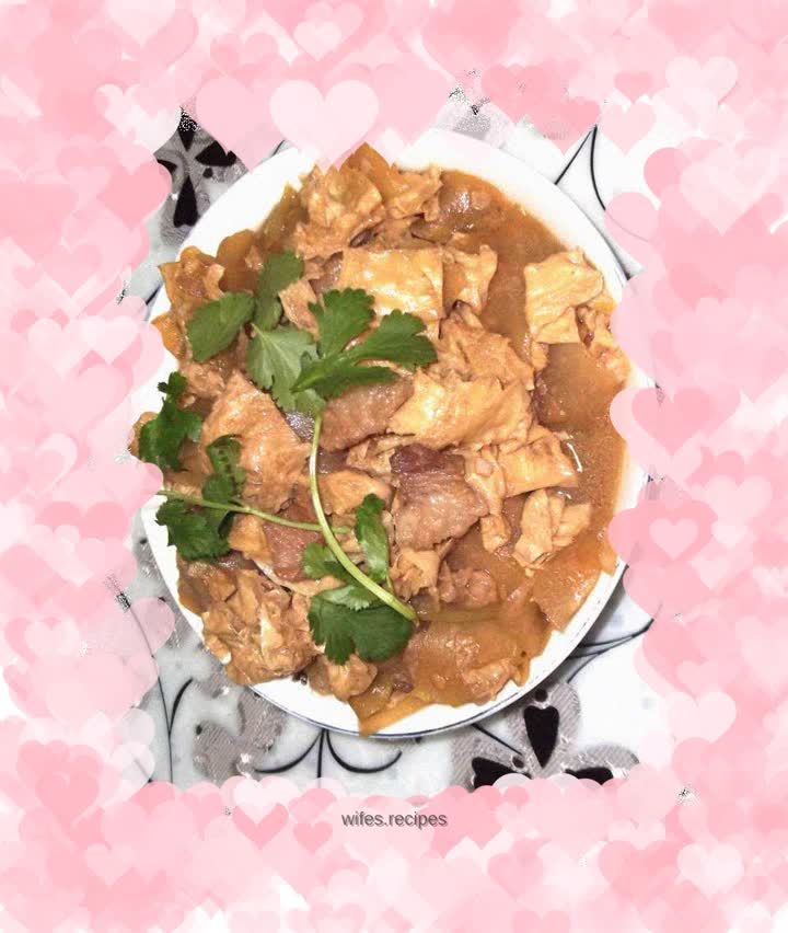 Grilled Pork Belly and Chayote with Fried Tofu