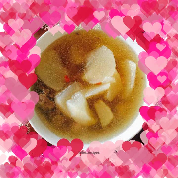 Lamb chops and radish soup