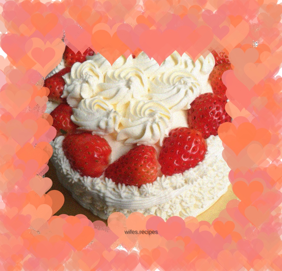 Heart shaped cream cake