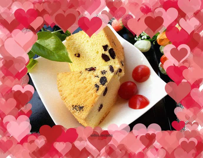 Blackcurrant milk oil-free chiffon cake