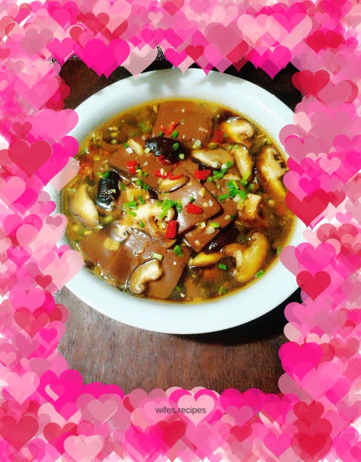 Roasted Duck Blood with Mushrooms