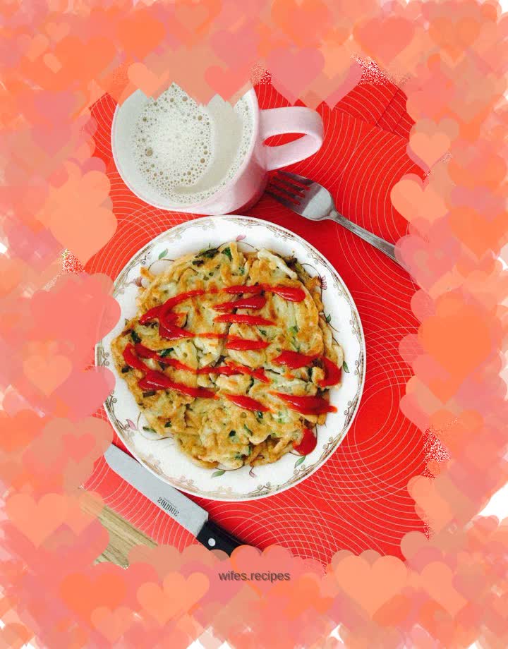 Leftover noodles, scallion egg pancake