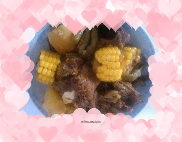 Potatoes, Beans, Corn Stewed Backbone
