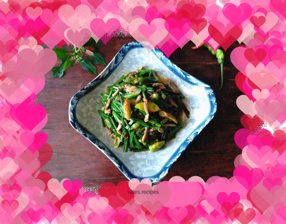 Stir-fried Pork with Chive Flowers