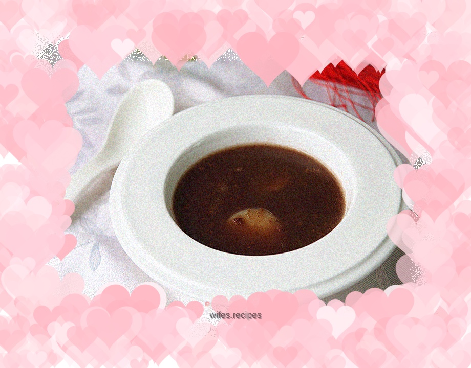 Osmanthus bean paste rice cake soup