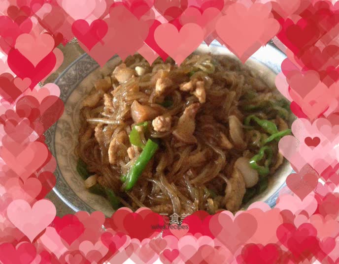 Stir-fried vermicelli with pork belly