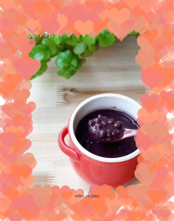 Honey bean and black rice paste