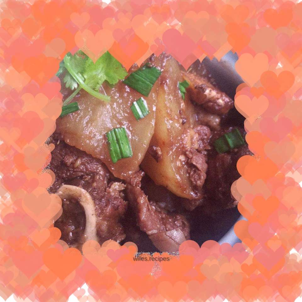 Braised lamb belly with radish