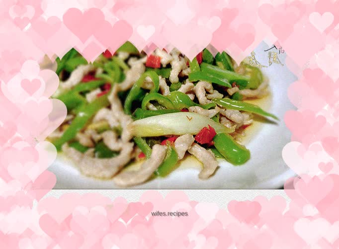 Shredded pork with green pepper