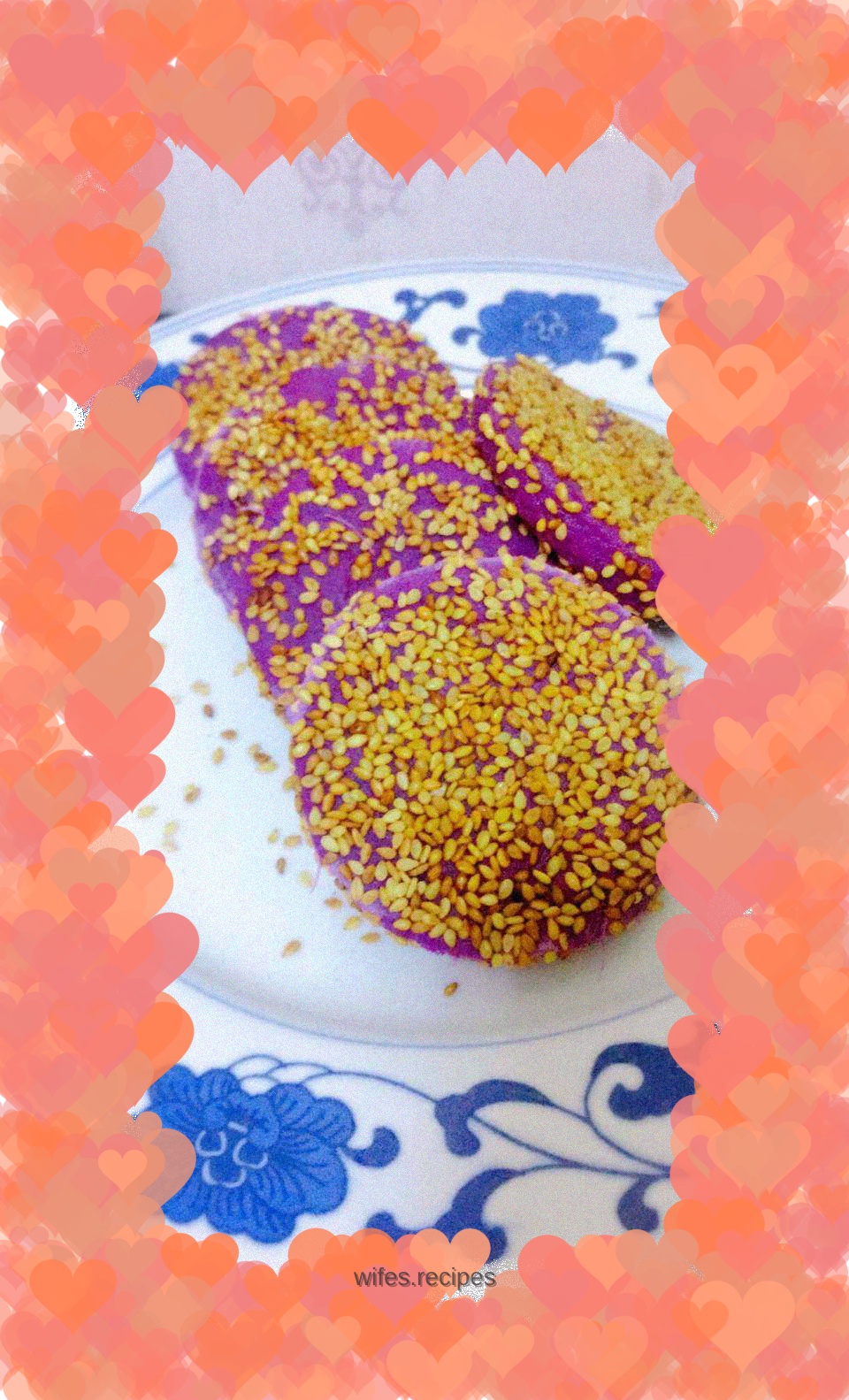 Purple sweet potato and sesame cake