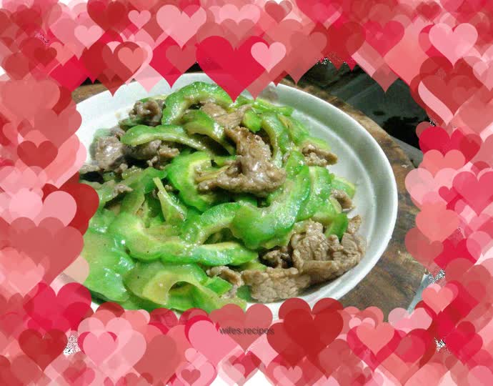 Stir-fried beef with cold melon