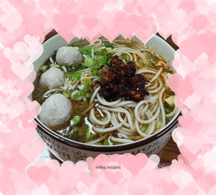 Beef Ball Noodles in Clear Soup