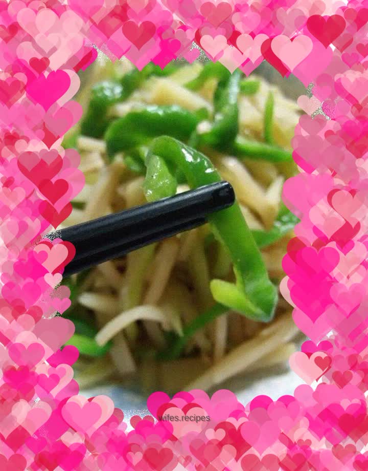 Shredded pepper, celery and potatoes