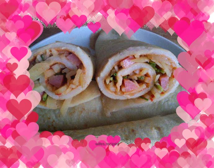 Shredded potato and ham burrito (comes with fried shredded potatoes)