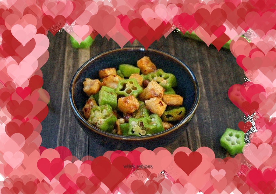 Fried chicken with okra