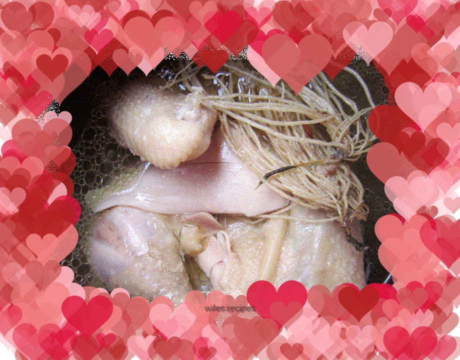 Stewed old hen with silk thread root