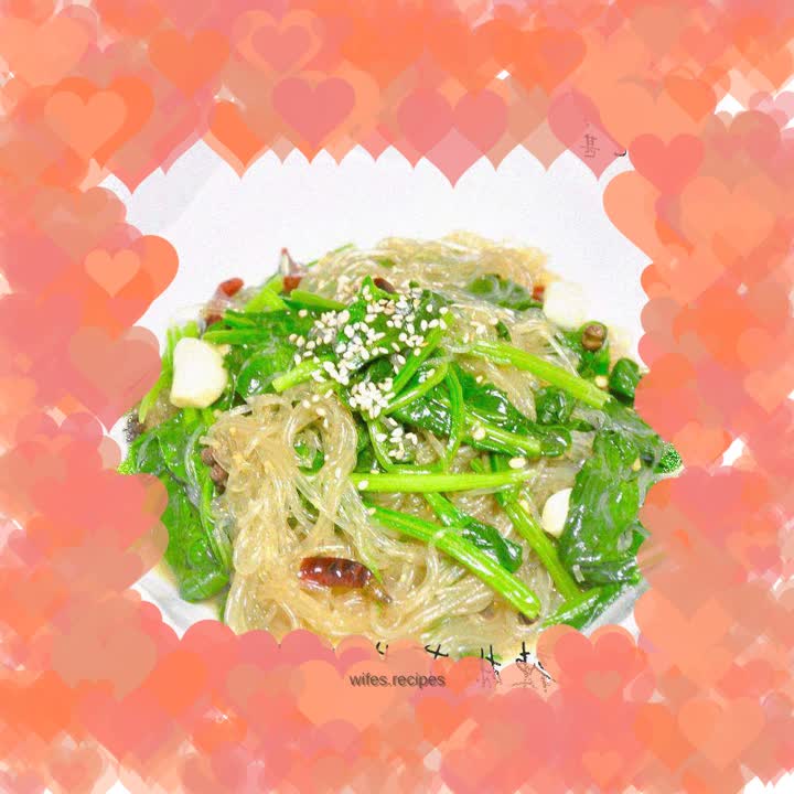 Stir-fried Vermicelli with Dry Chili and Spinach