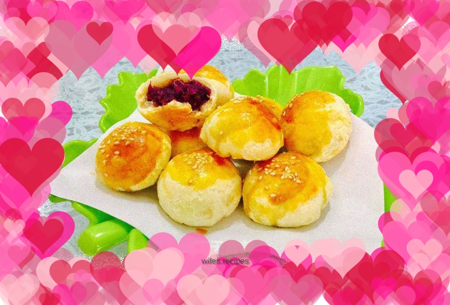 Crispy walnut and purple potato balls