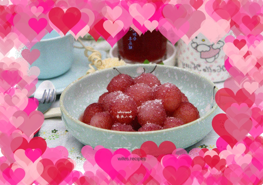 Blackcurrant and winter melon balls