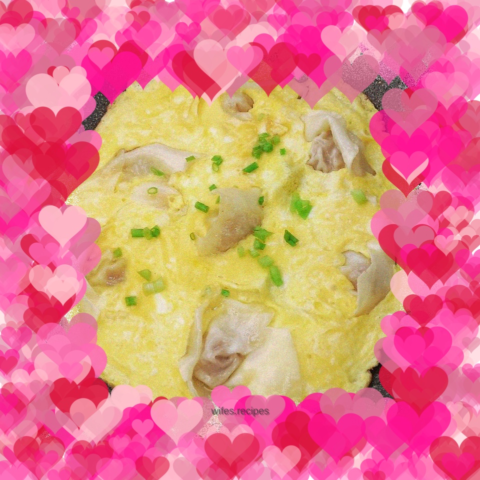 Wonton with (exploded) egg